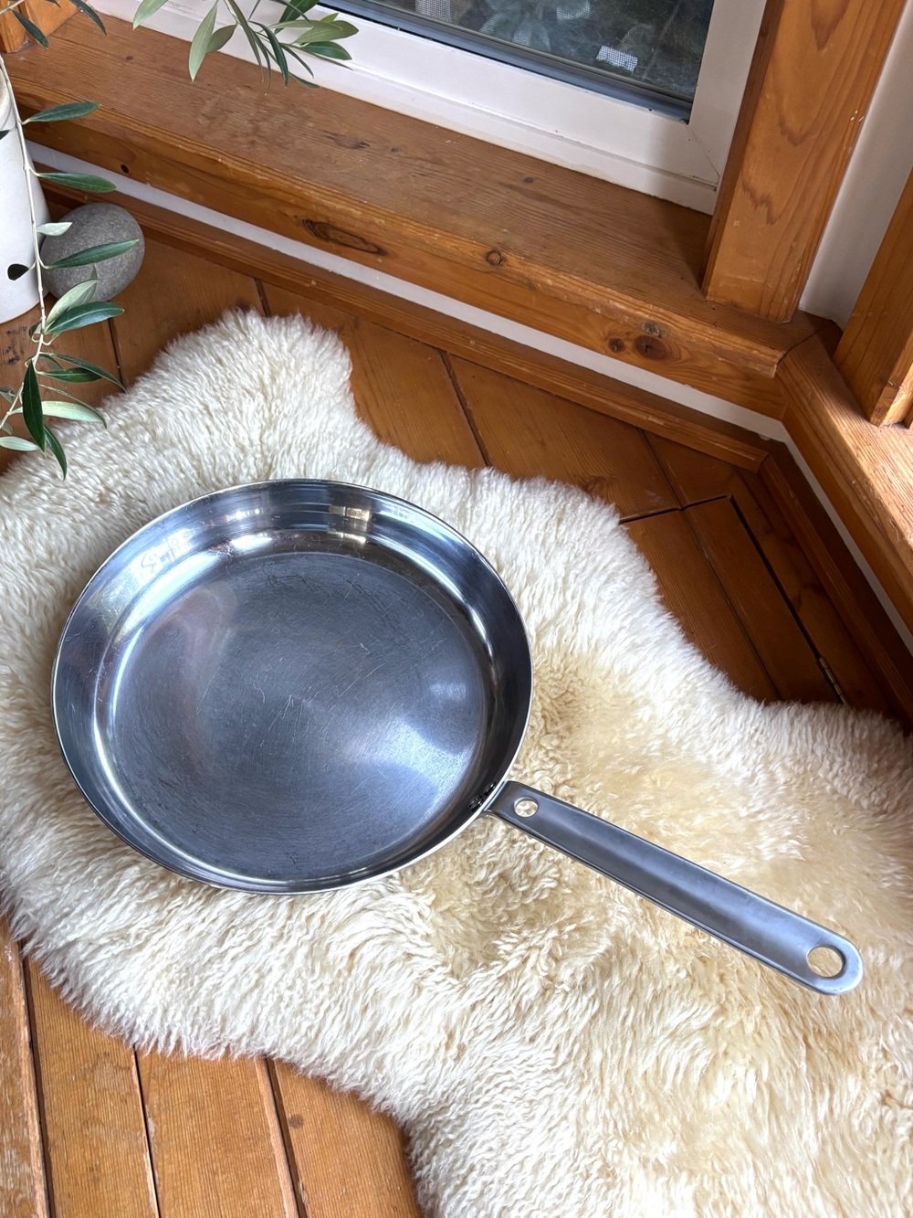 Minimalist Modern Stainless Steel Skillet